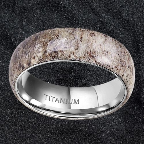 Anello da uomo Forester in titanio con osso di corno