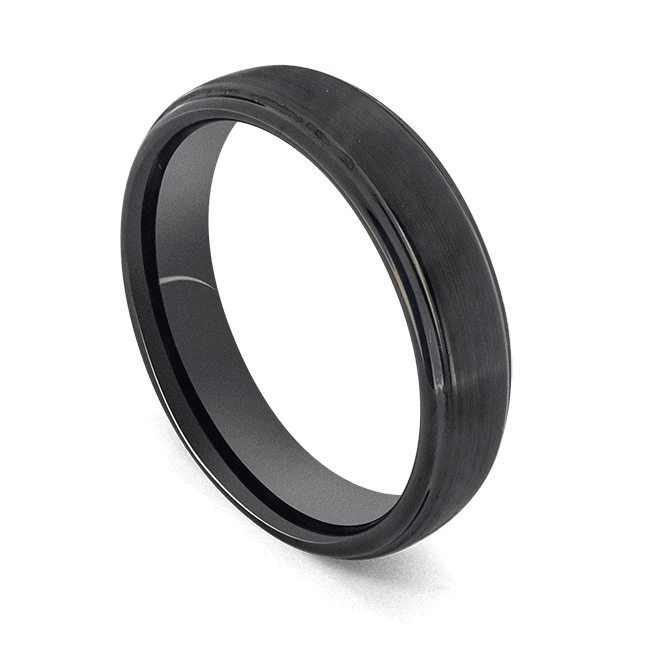 Elegante anello nero per uomo - Carburo di tungsteno