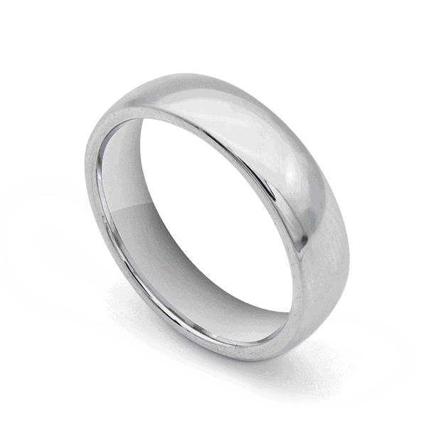 Anello in argento lucidato per uomo realizzato in carburo di tungsteno
