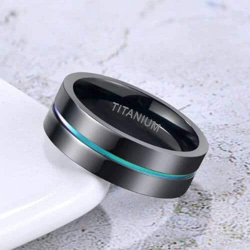 anello nero da uomo con colori gay pride in tutte le misure 7mm