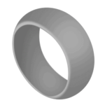 Rubicon - Anello in silicone da uomo - Grigio chiaro bombato
