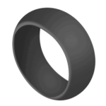 Charman - Anello in silicone da uomo - Grigio antracite bombato