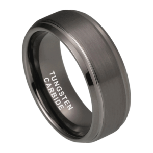 anello grigio da uomo canna di fucile 6mm 8mm spazzolato anello di fidanzamento per anniversario di matrimonio in tutte le misure