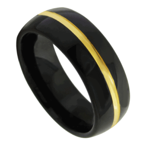 anello da uomo nero con fascia centrale in oro 8mm tungsteno anello di fidanzamento anniversario di matrimonio in tutte le misure
