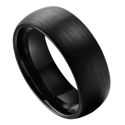 Jet – Men’s Tungsten Ring – Brushed Black 6mm or 8mm