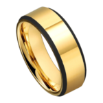 Catturare - Anello da uomo in tungsteno - Oro con nero 8 mm