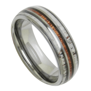 anello in legno con corna per uomo tungsteno 8mm argento anniversario di matrimonio fede nuziale in tutte le misure