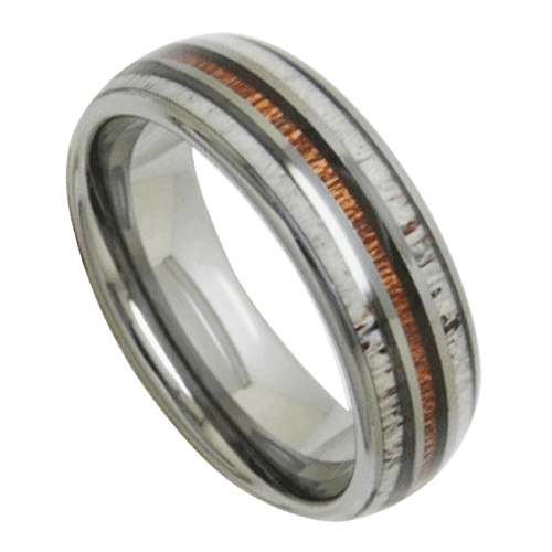 anello in legno con corna per uomo tungsteno 8mm argento anniversario di matrimonio fede nuziale in tutte le misure