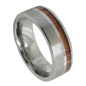 anello da uomo in argento con intarsio in legno fascia in tungsteno da 8 mm per anniversario di matrimonio anello di fidanzamento in tutte le misure
