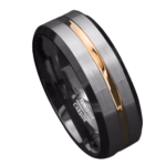 Il campione - Anello uomo in tungsteno - Argento Nero Oro 6mm o 8mm