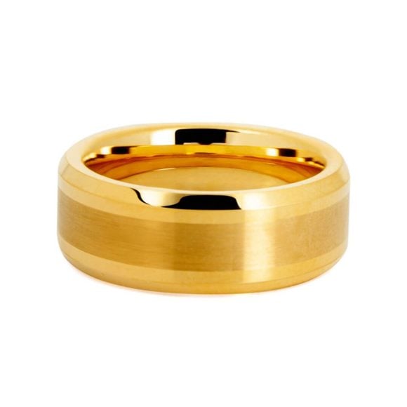 Guardian – Alianza de boda para hombre en tungsteno dorado Alianza de boda para hombre