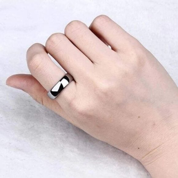 Anello in titanio argento da uomo