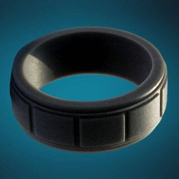 Anello flessibile in gomma da uomo con fascia nera