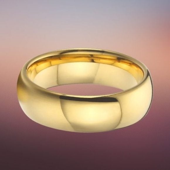 Anello in tungsteno per uomo - Anello in oro a forma di cupola